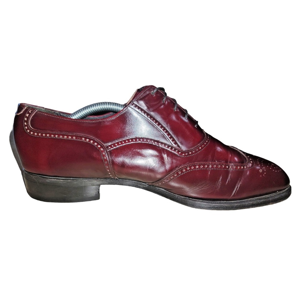 Florsheim Lexington Men's Burgundy Leather Wingtip Oxford Dress Shoes Sz 10.5 E